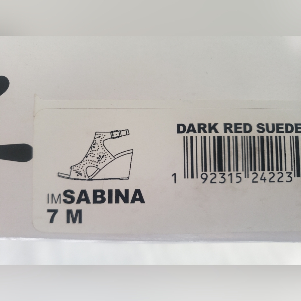 Sabina Dark Red Suede Heel - Picture 7 of 8